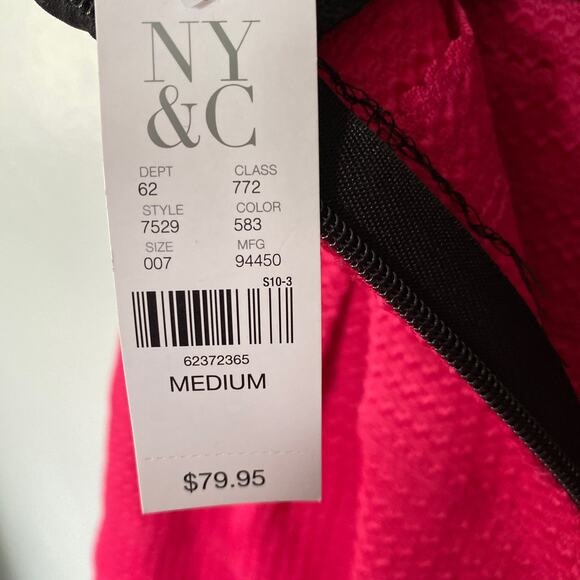 New York & Company Pink Aztec Pleated Strapless Textured Mini Dress Medium NWT - Picture 8 of 12